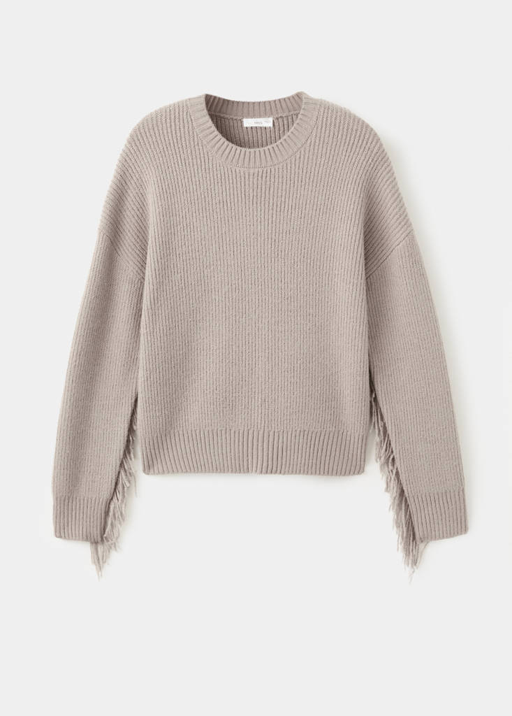 Fringes knit sweater — Medium Brown