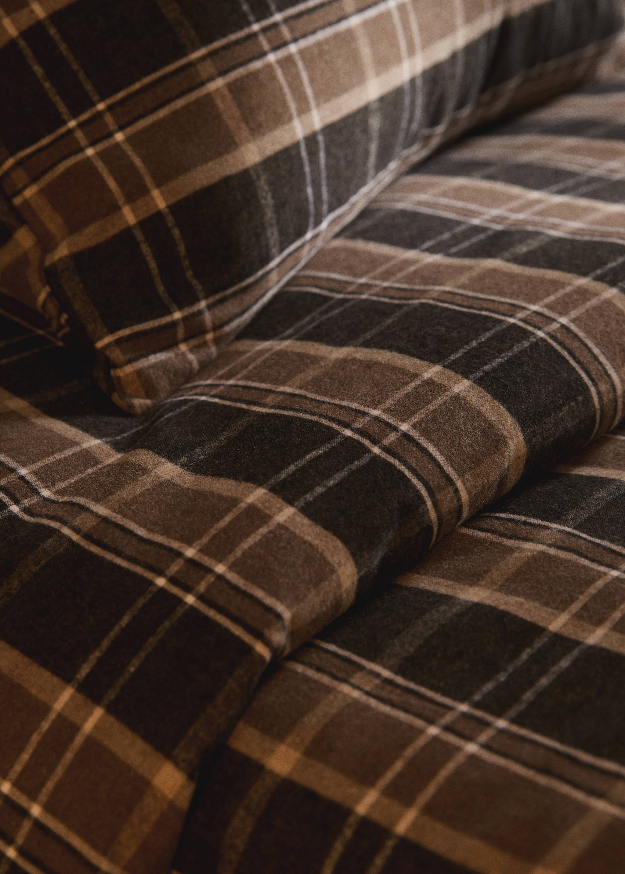 Flannel cotton melange-yarn duvet cover with check pattern for 135/140 cm bed - Details of the article 7