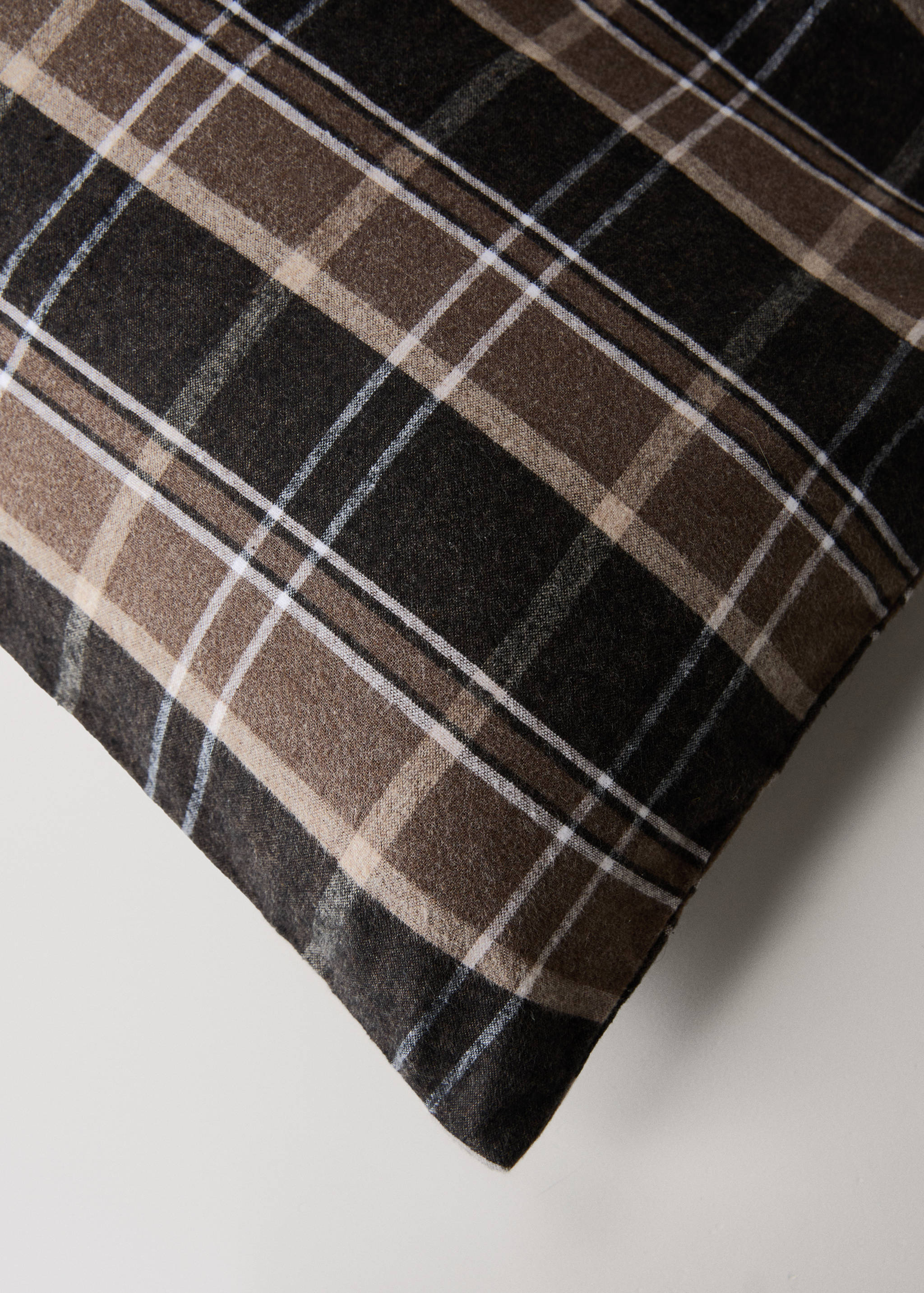 Flannel cotton melange-yarn duvet cover with check pattern for 150/160 cm bed - Details of the article 3