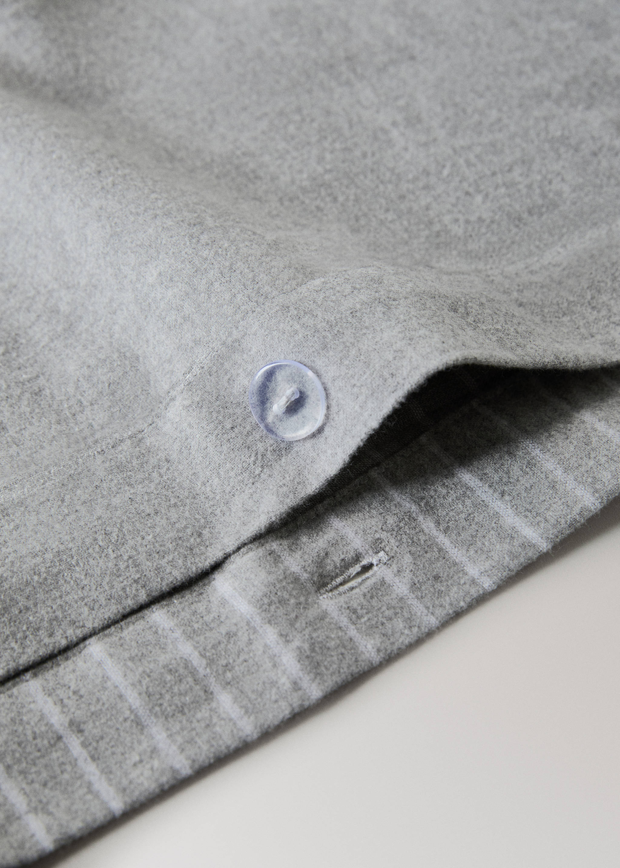 Melange cotton flannel duvet cover with fine-striped yarn for 150/160cm bed - Details of the article 1