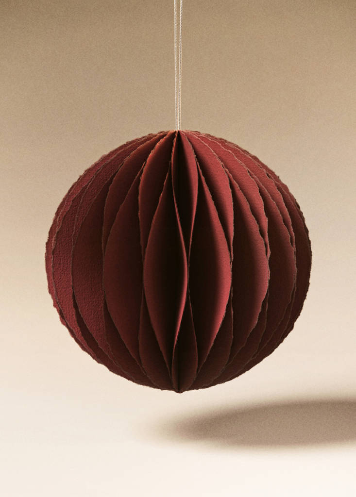MANGO HOME - Décoration pour sapin boule décorative en papier rouge - Taille unique