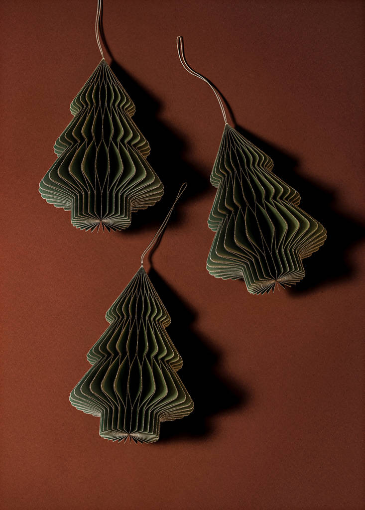 MANGO HOME - Décorations de sapin en papier sapins vert - Taille unique