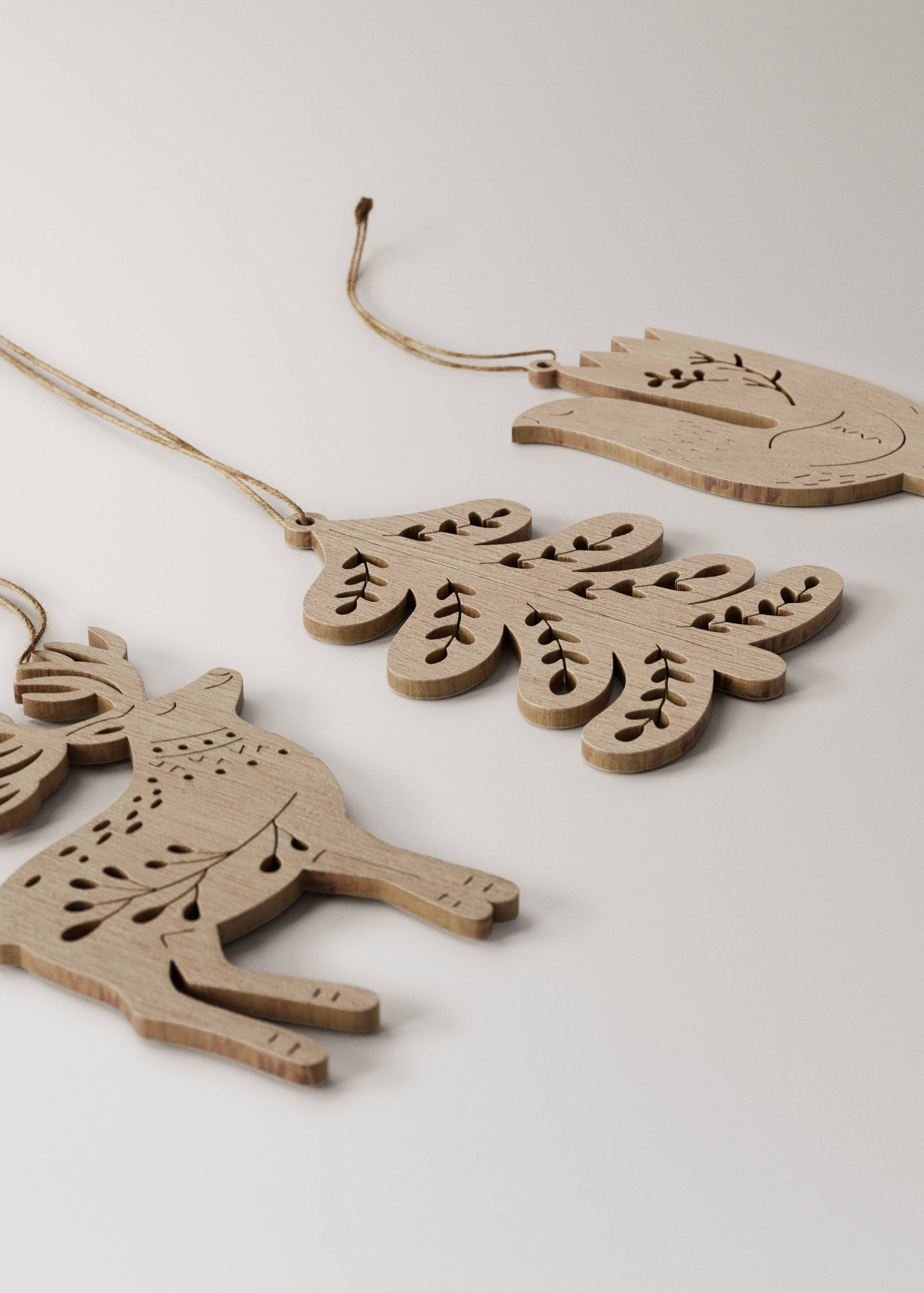 Set of 9 wooden tree decorations - Details of the article 1