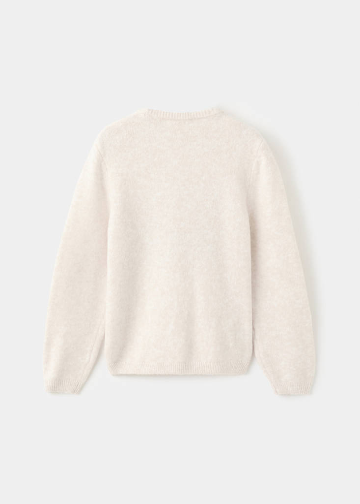 Knit embroidered sweater — Beige