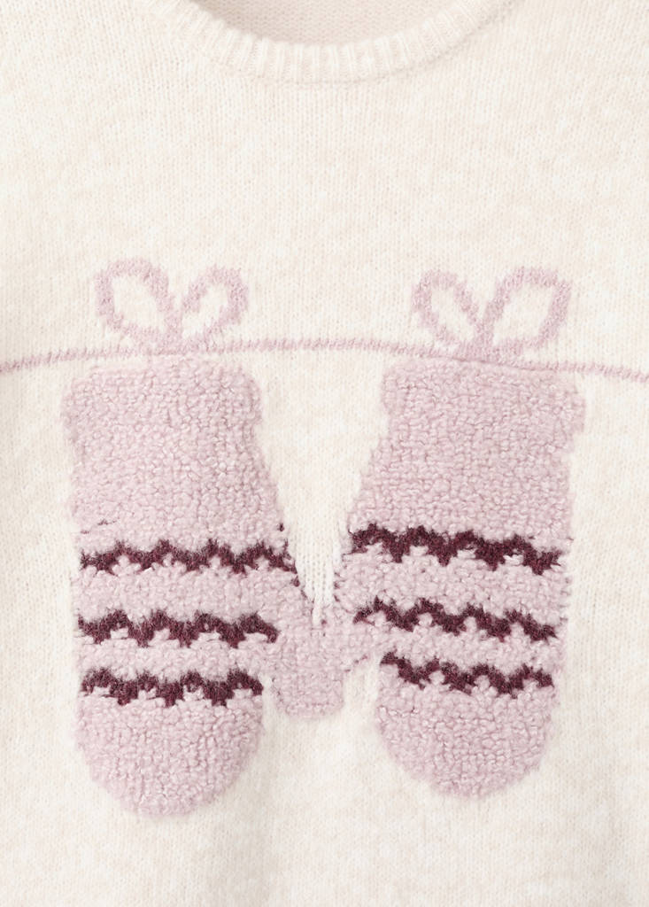 Knit embroidered sweater — Beige