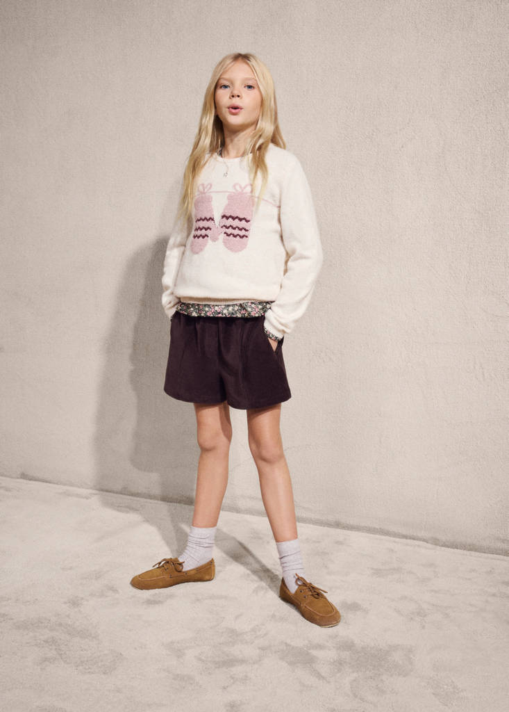 Knit embroidered sweater — Beige