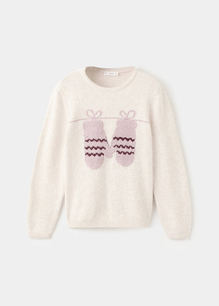 Knit embroidered sweater — Beige
