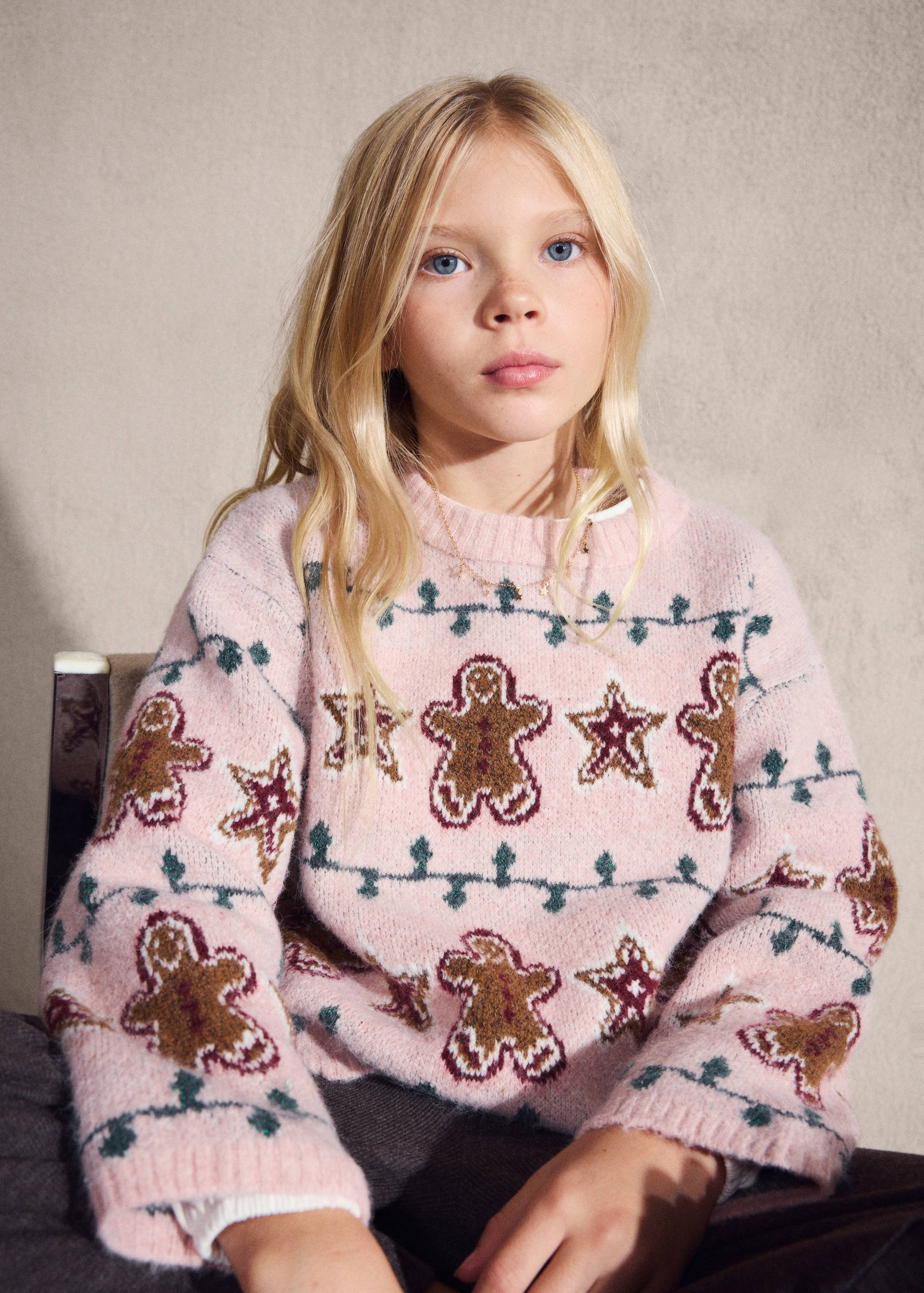 Christmas-print knitted sweater - Details of the article 6