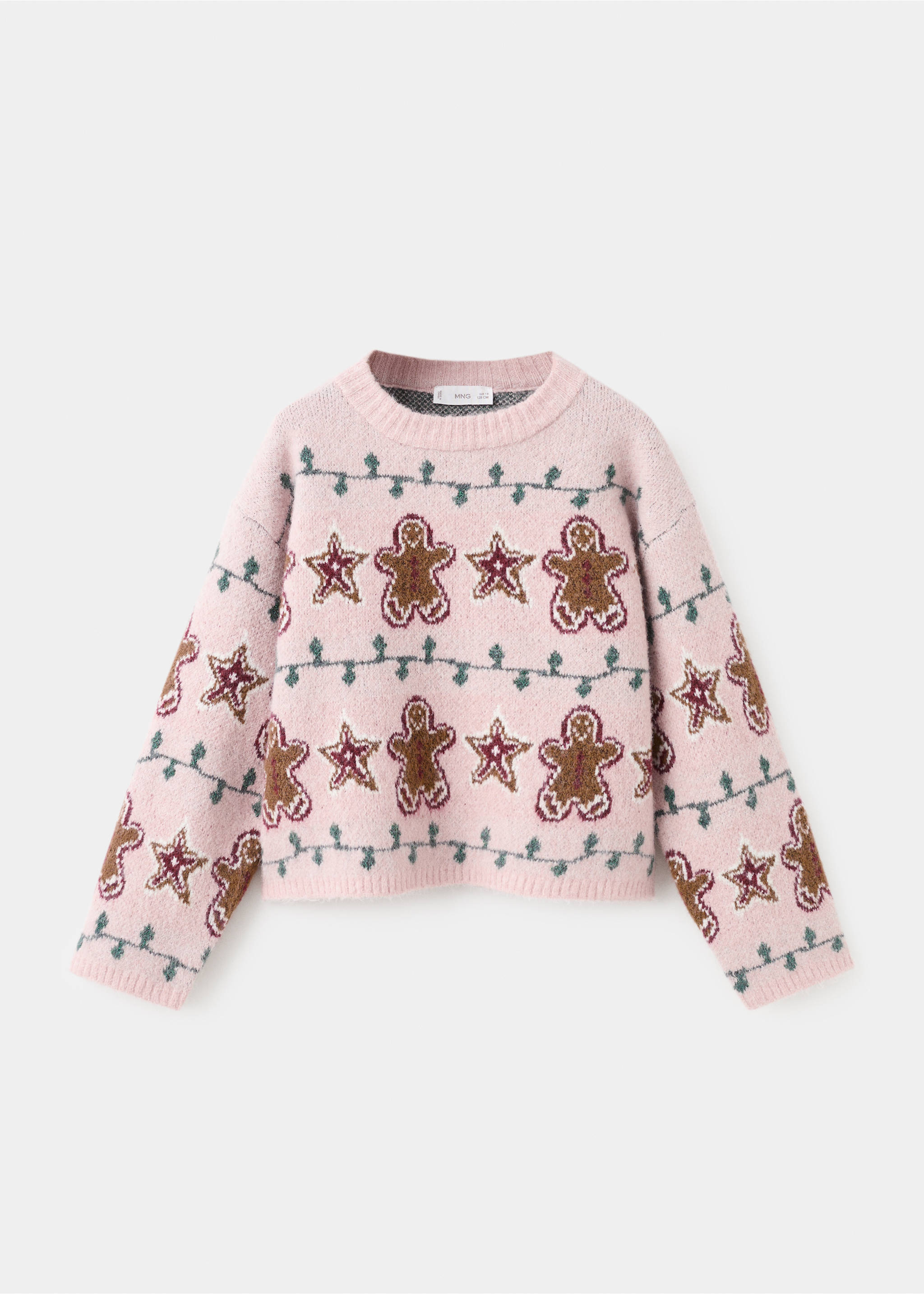 Pull-over maille imprimé de Noël - Article sans modèle, Rose. Ref: 17009109-00.
