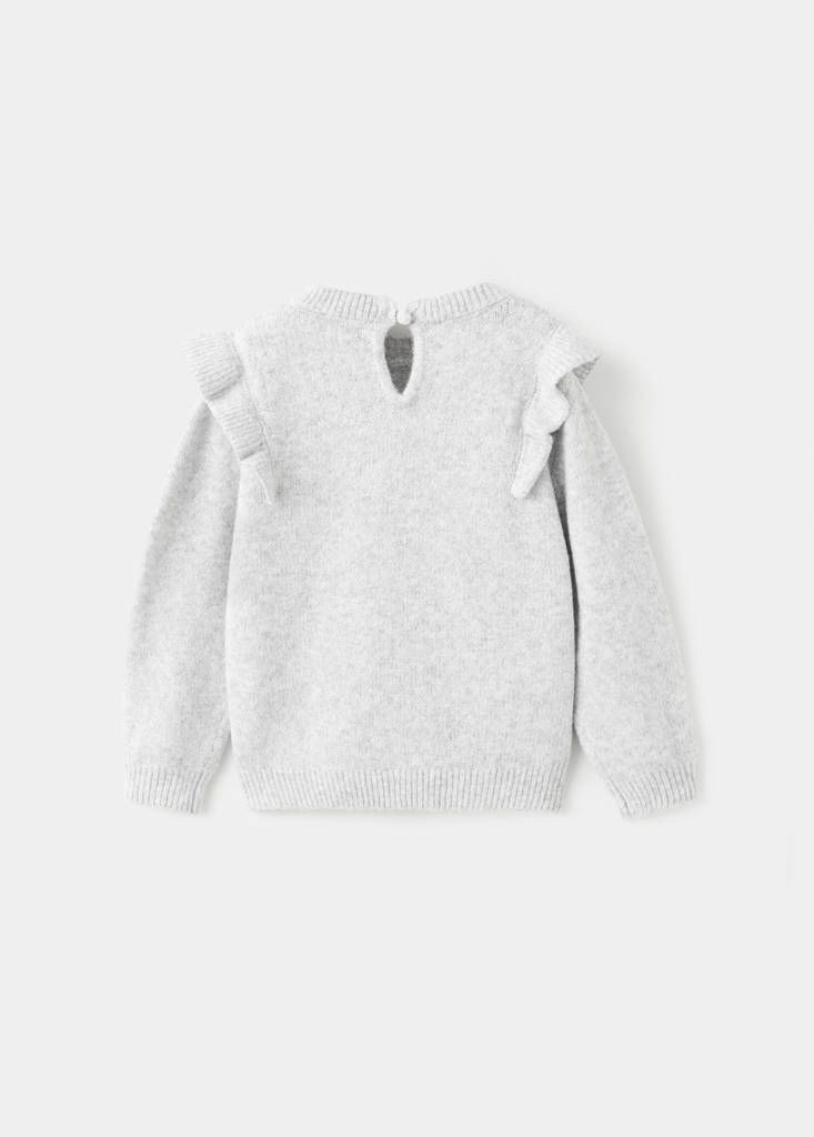Lurex ruffled sweater — Light Heather Grey
