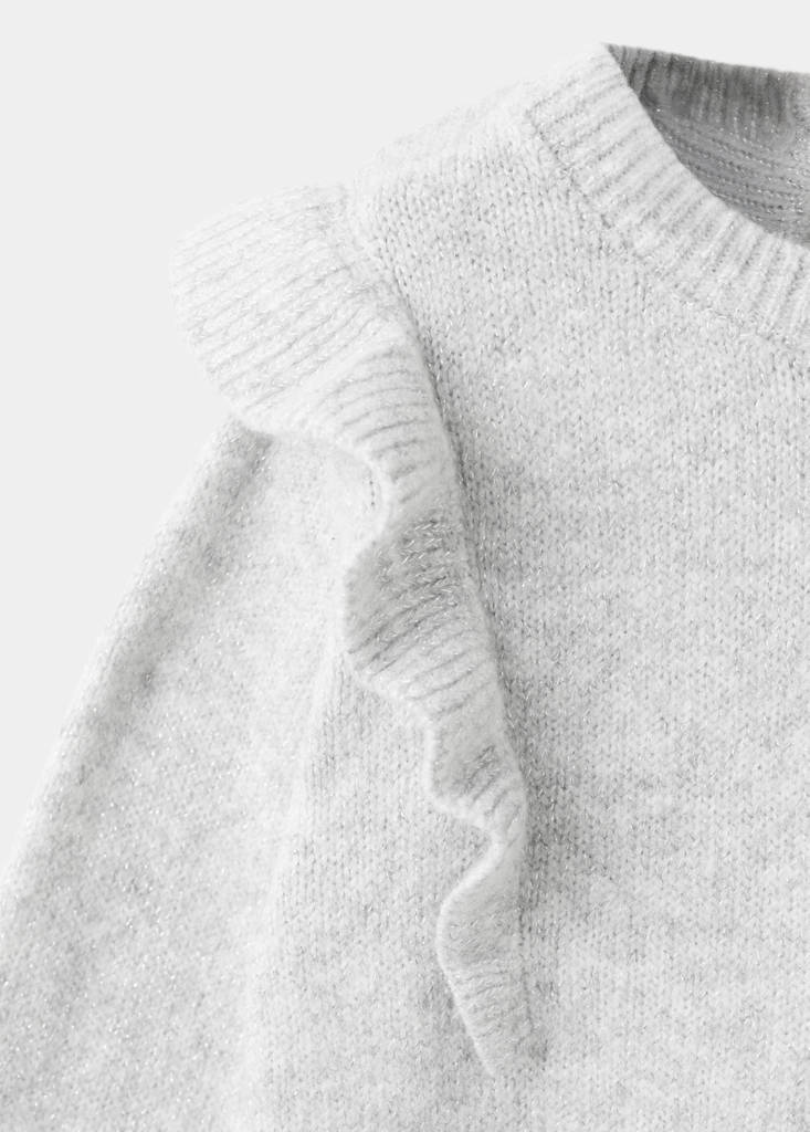 Lurex ruffled sweater — Light Heather Grey