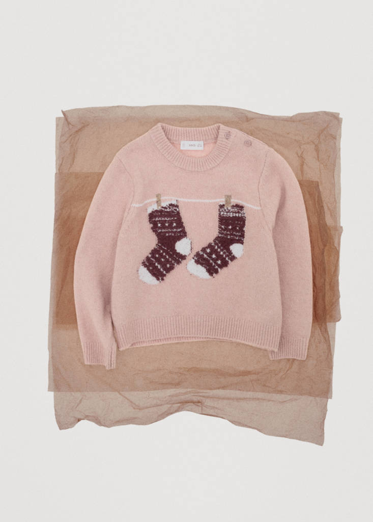Knit embroidered sweater — Pink