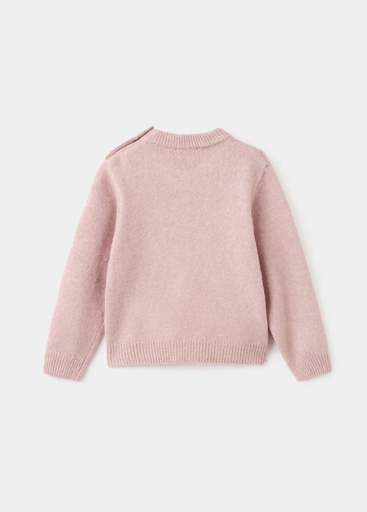 Knit embroidered sweater — Pink
