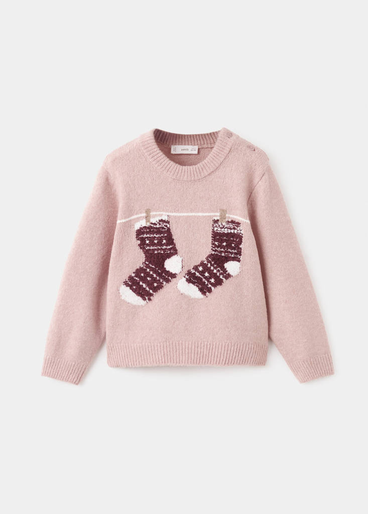 Knit embroidered sweater — Pink