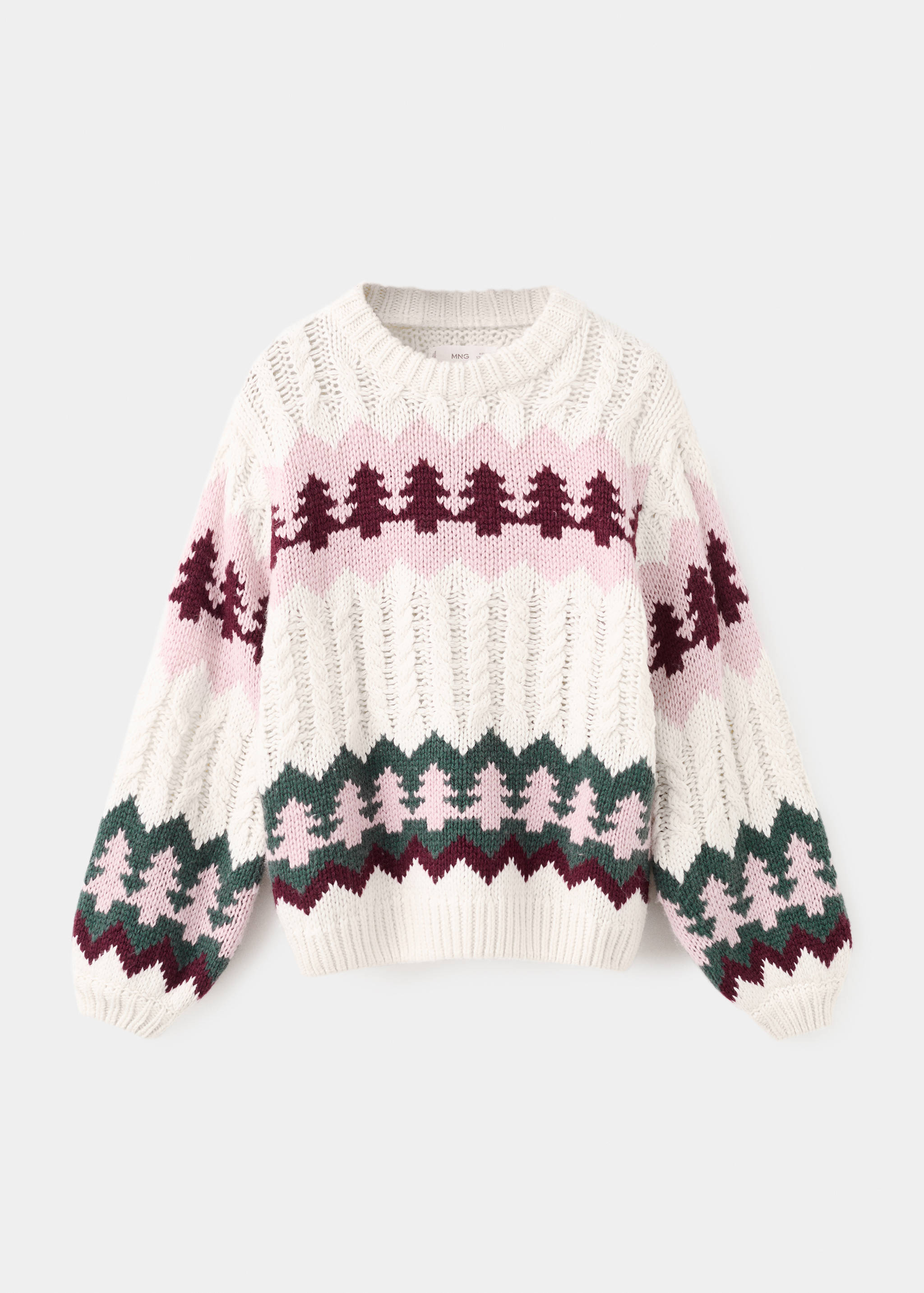 Pull-over maille imprimé de Noël - Article sans modèle