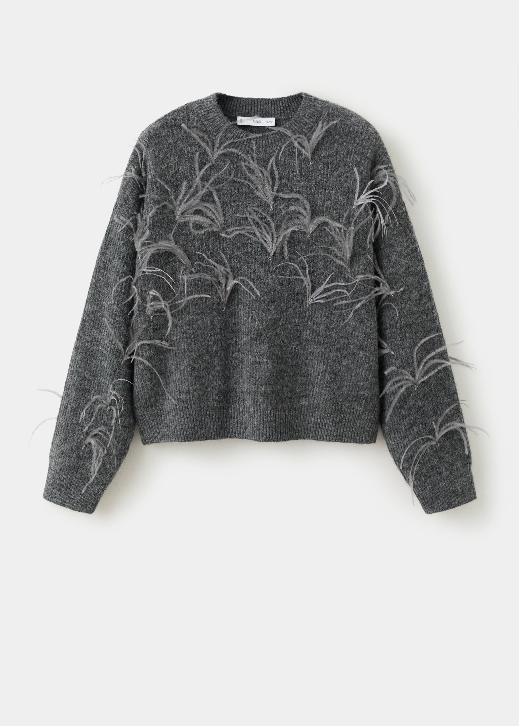 Knitted sweater with feathers - Article without model