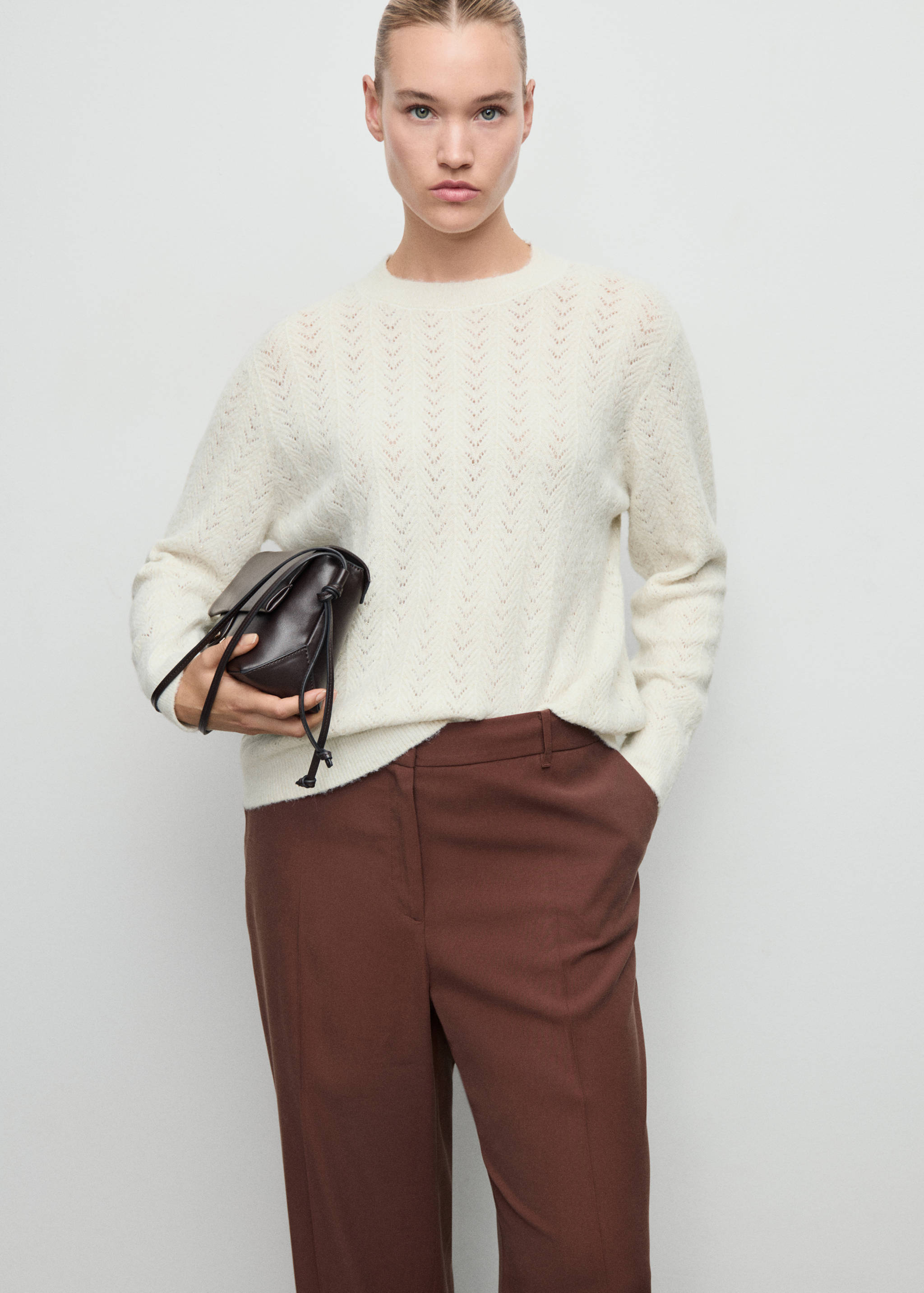 Cable-knit lurex sweater - Details of the article 5