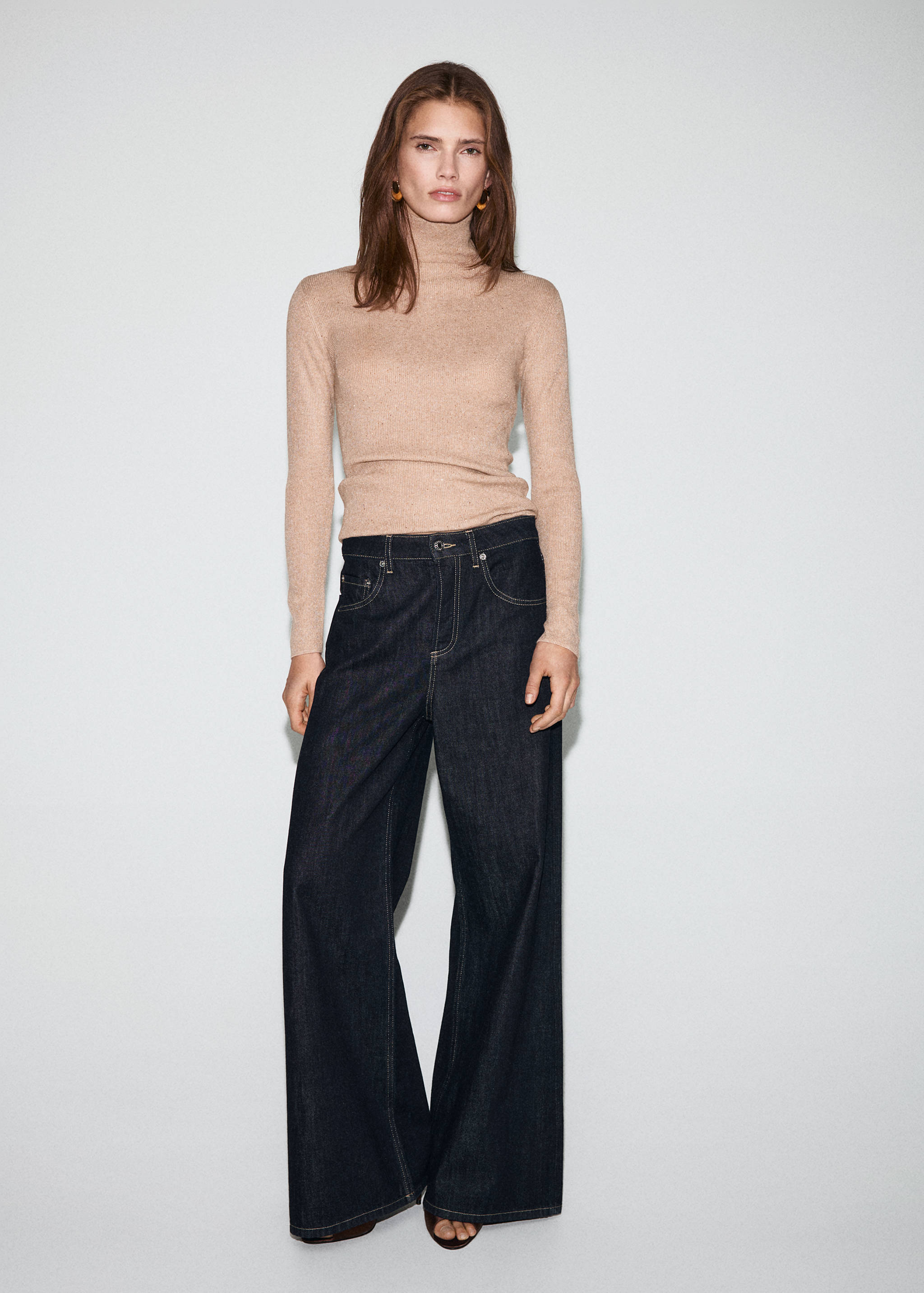 Lurex perkins-neck sweater - General plane