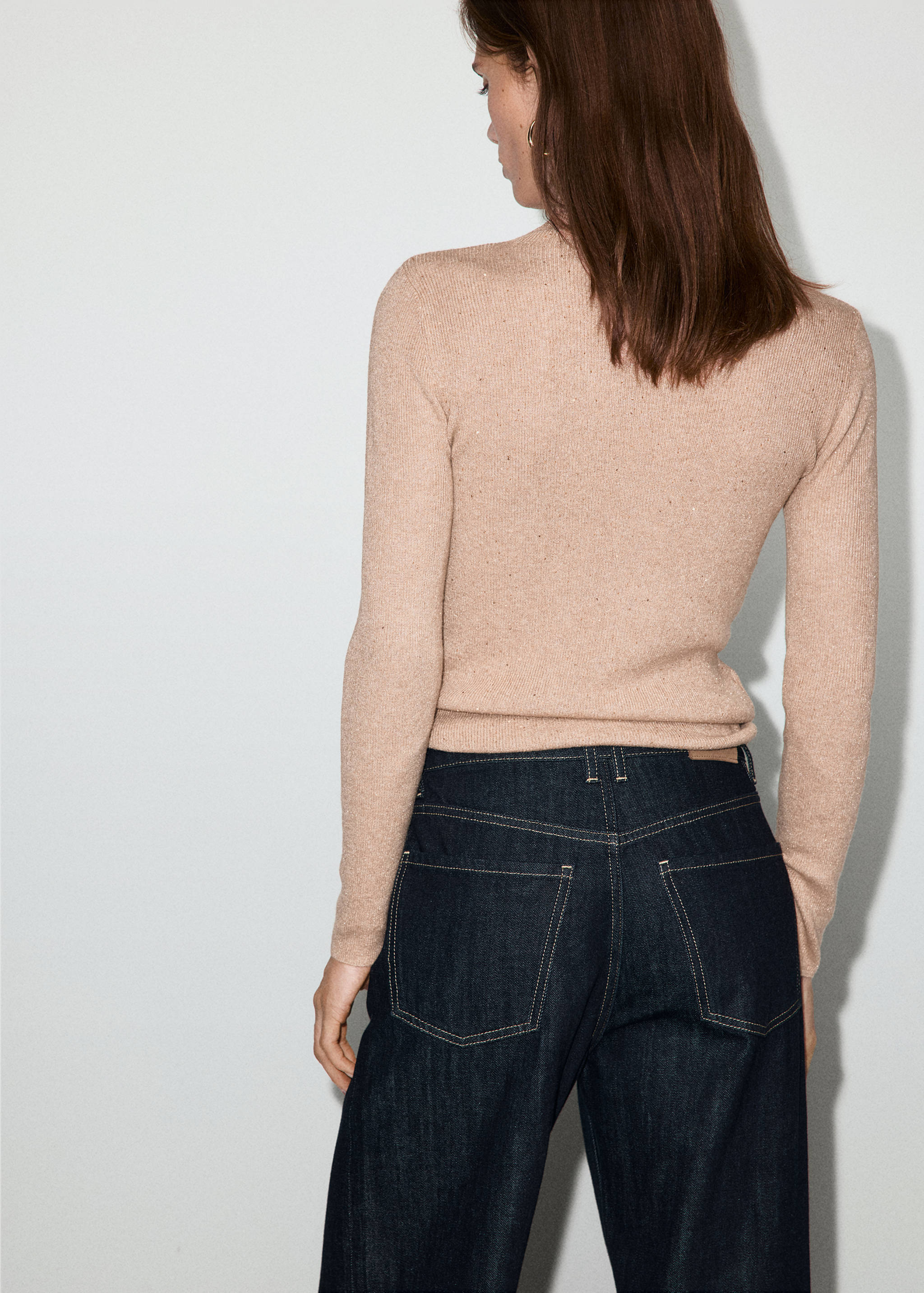 Lurex perkins-neck sweater - Reverse of the article