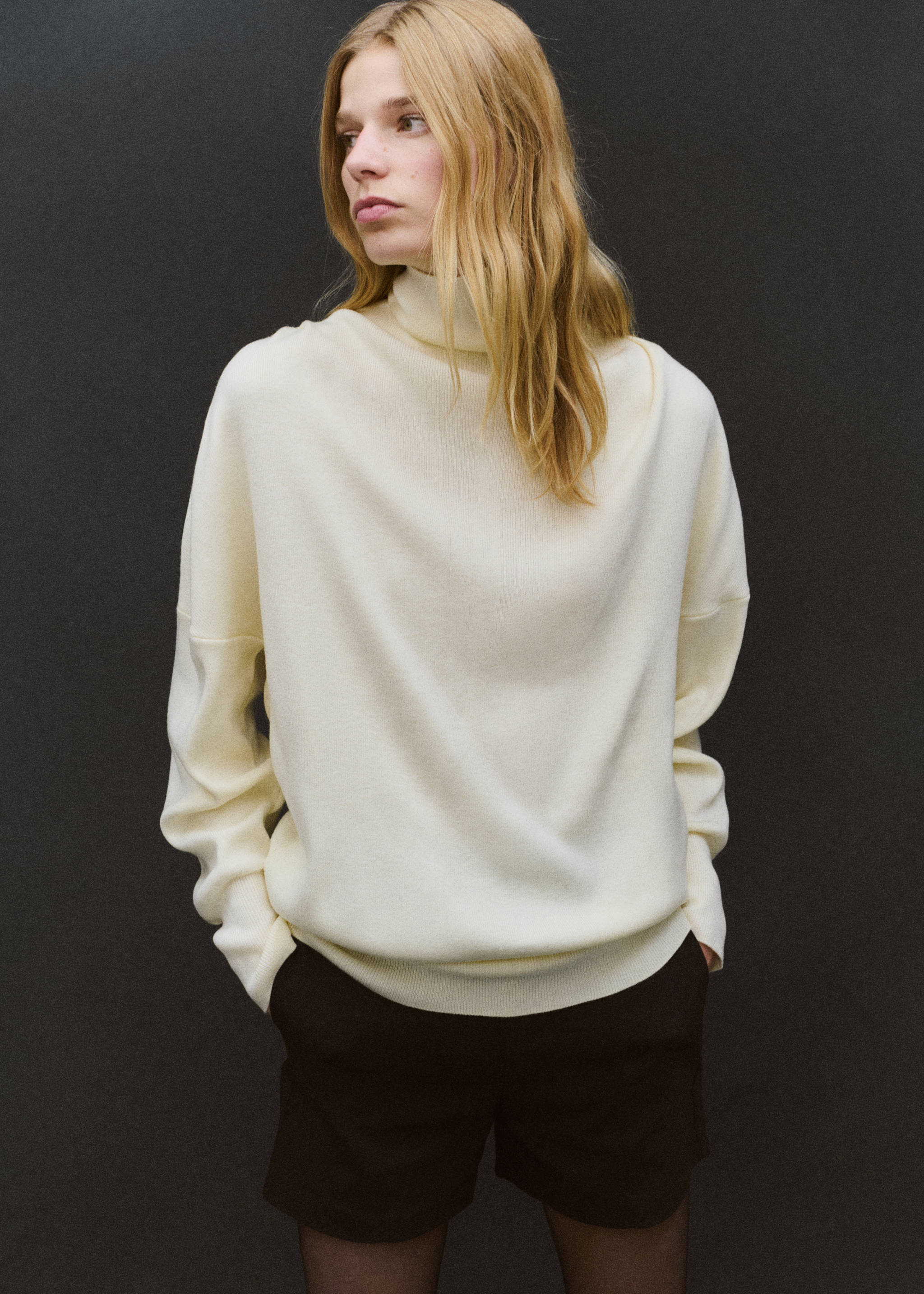 Ruched turtleneck sweater - Medium plane