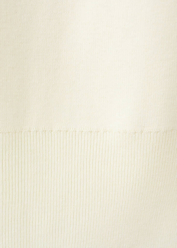 Ruched turtleneck sweater — Ecru