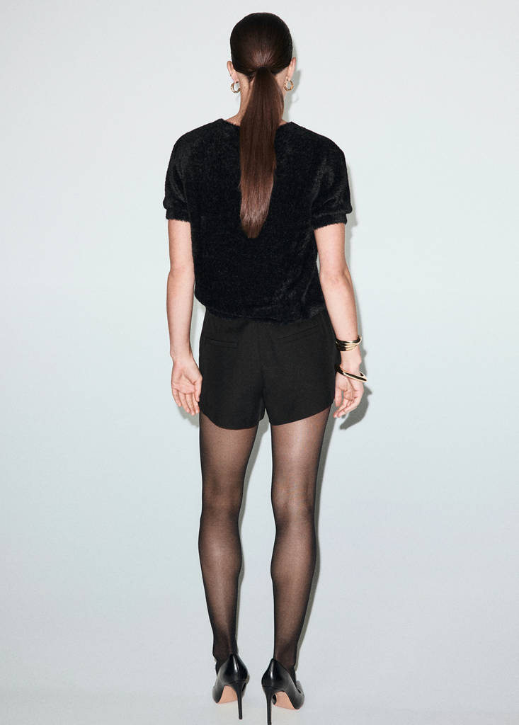 Faux-fur sweater — Black