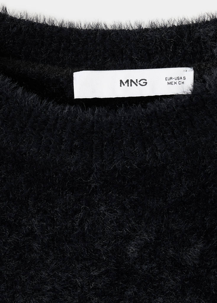 Faux-fur sweater — Black