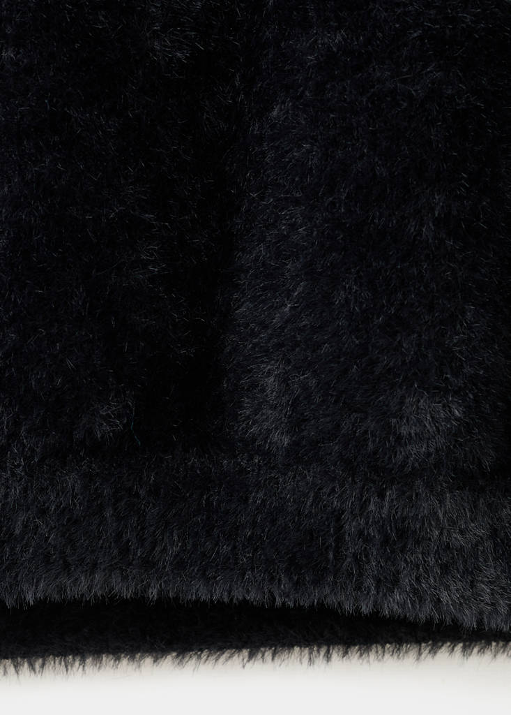 Faux-fur sweater — Black