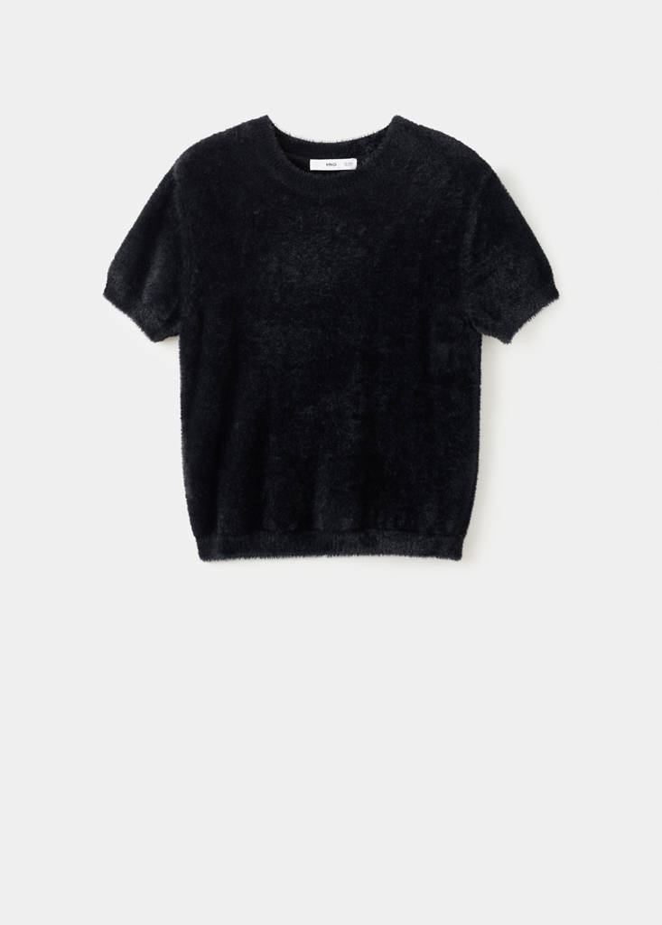 Faux-fur sweater — Black