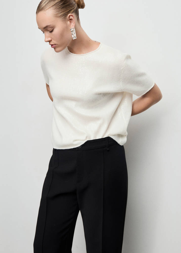 Short-sleeved sequin sweater — Gold