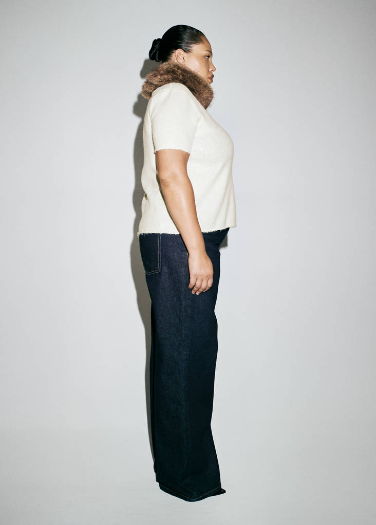Short-sleeved sequin sweater — Gold