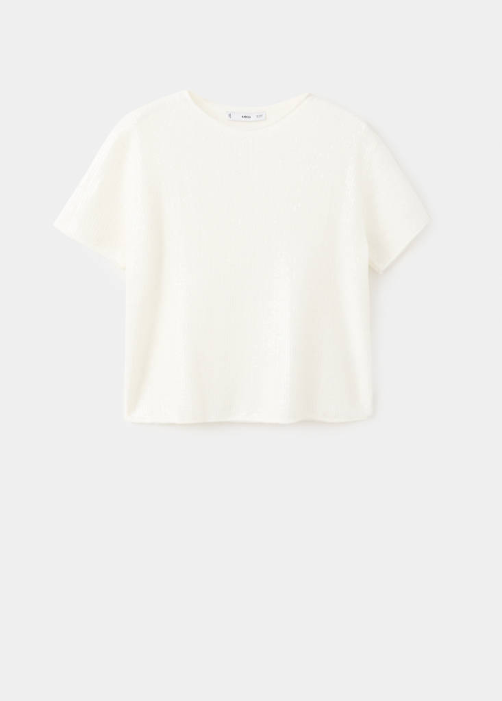 Short-sleeved sequin sweater — Gold