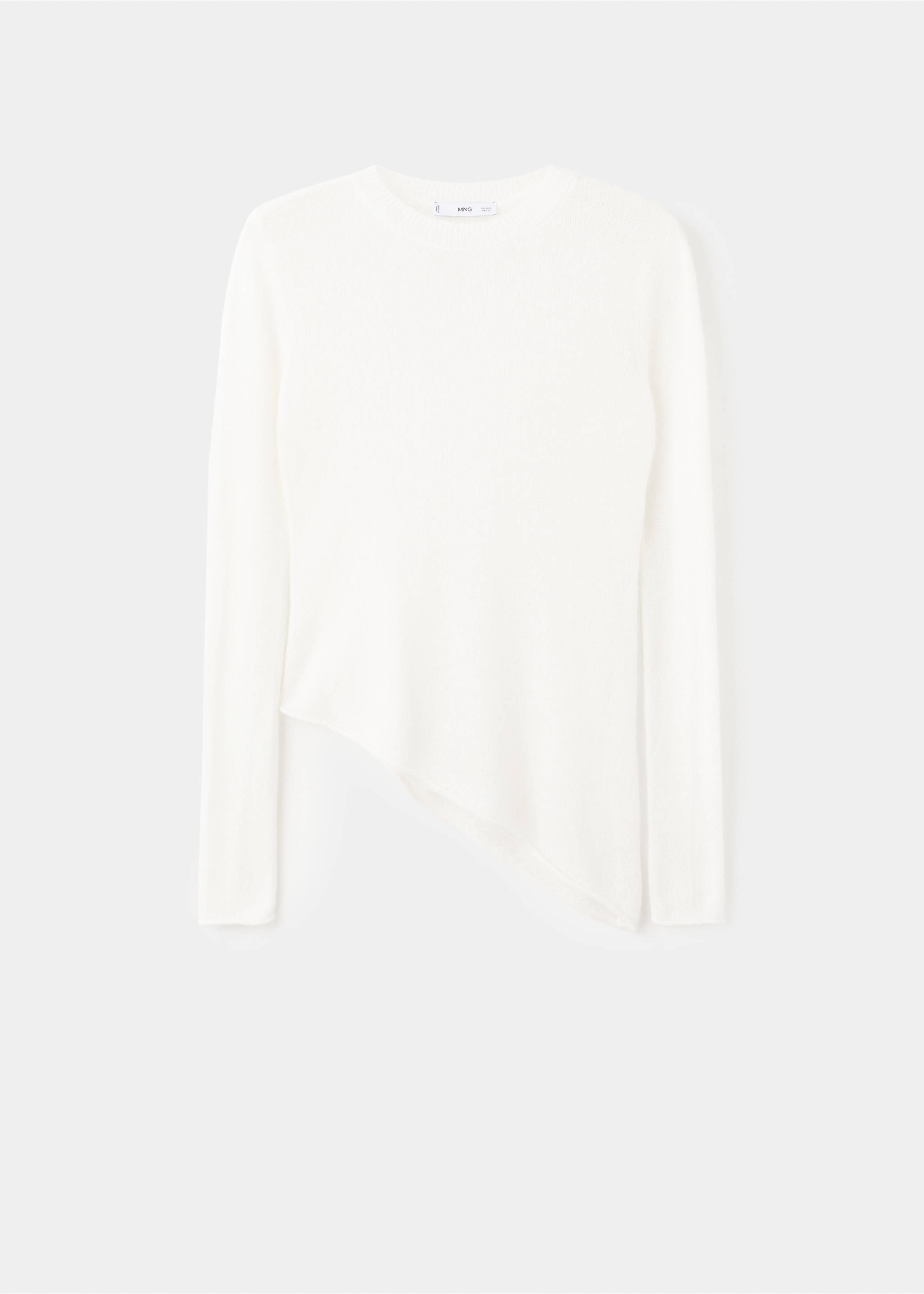 Pull asymétrique mélange alpaga et laine - Article sans modèle, Blanc cassé. Ref: 17009130-00.