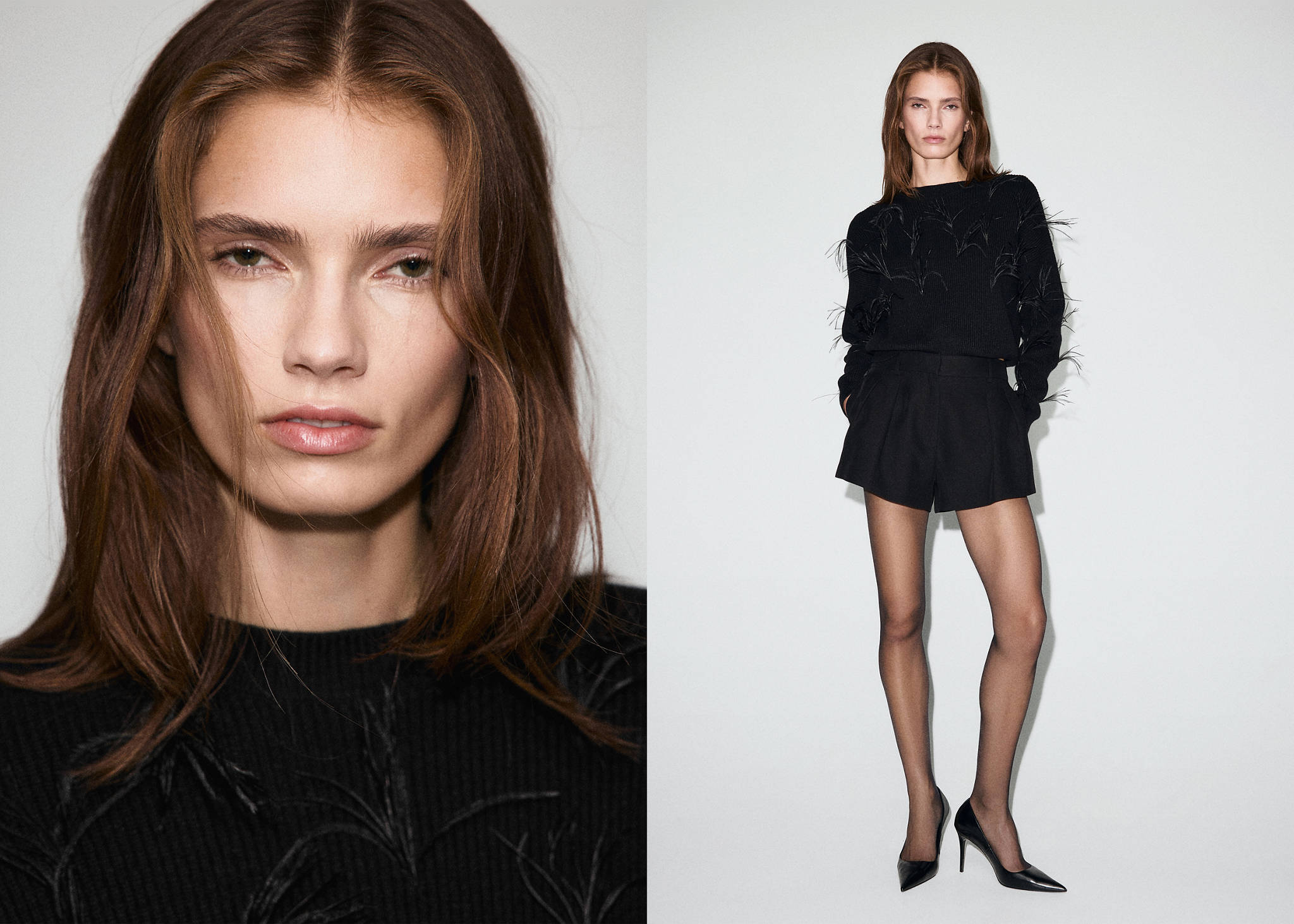 Knitted sweater with feathers - Panoramic plane