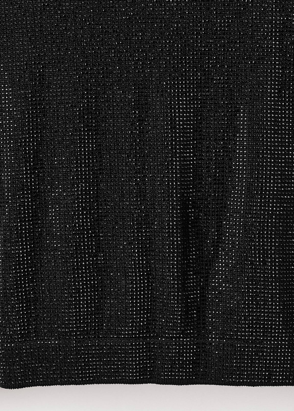Cropped sweater with crystals — Black