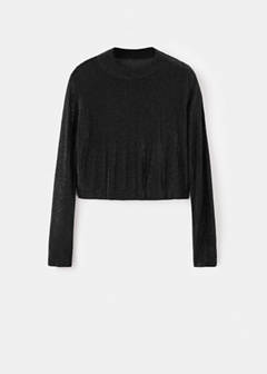 Cropped sweater with crystals — Black 6