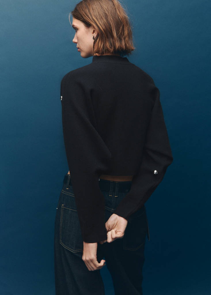 Perkins-neck sweater with spheres — Black