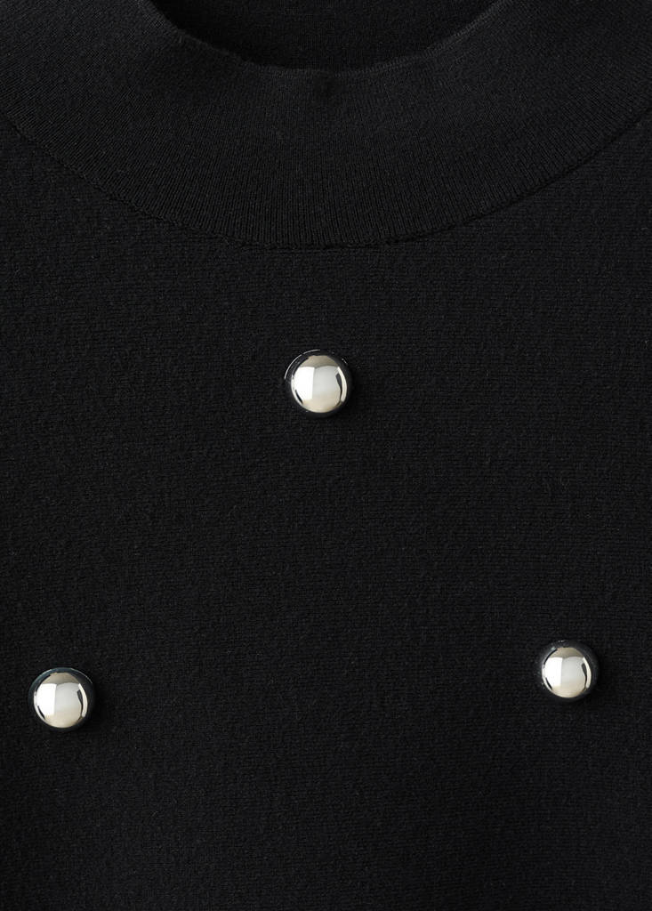 Perkins-neck sweater with spheres — Black