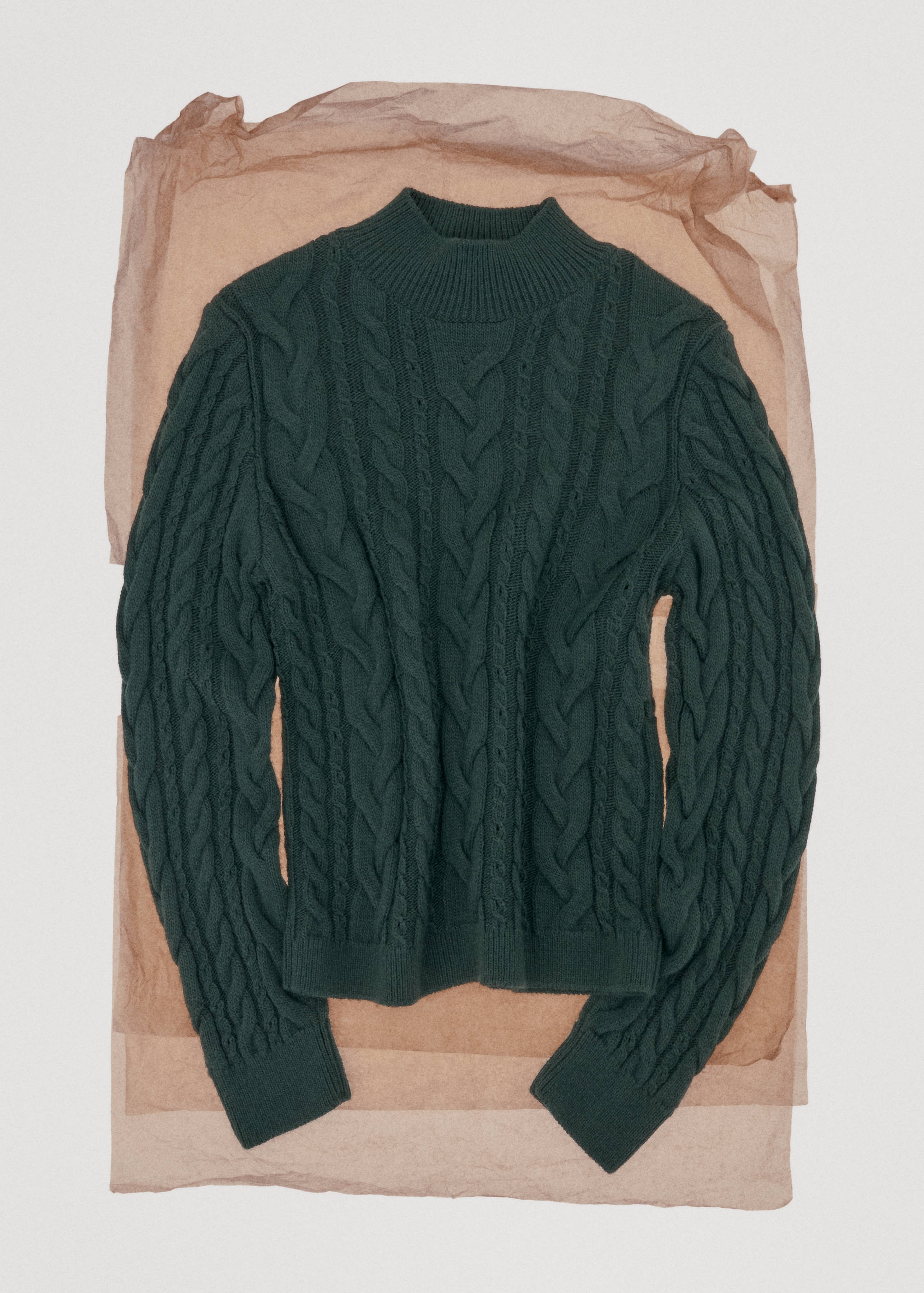 Braided sweater with perkins neck - Details of the article 7