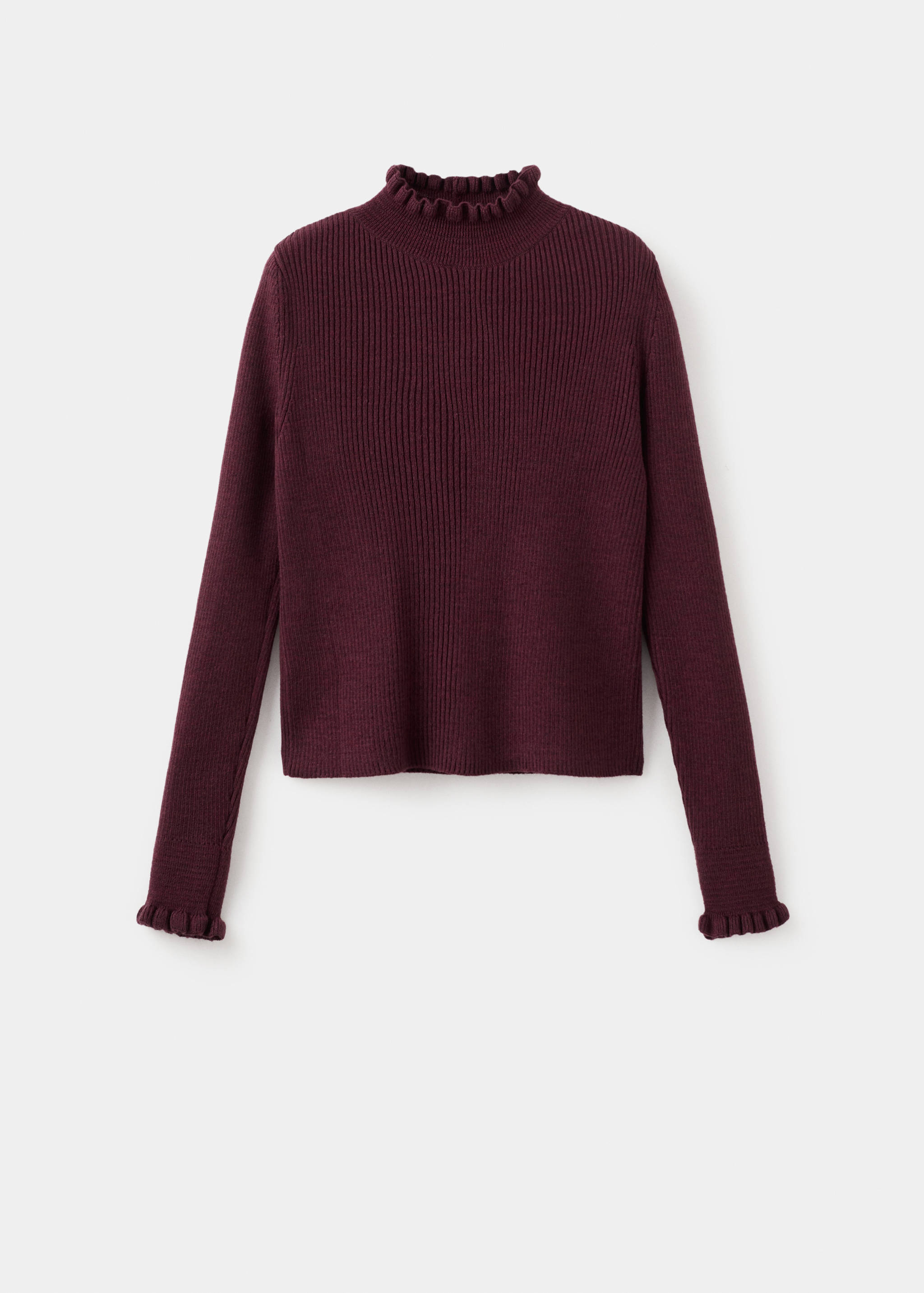 Ribbed sweater with scalloped finishes - Article without model