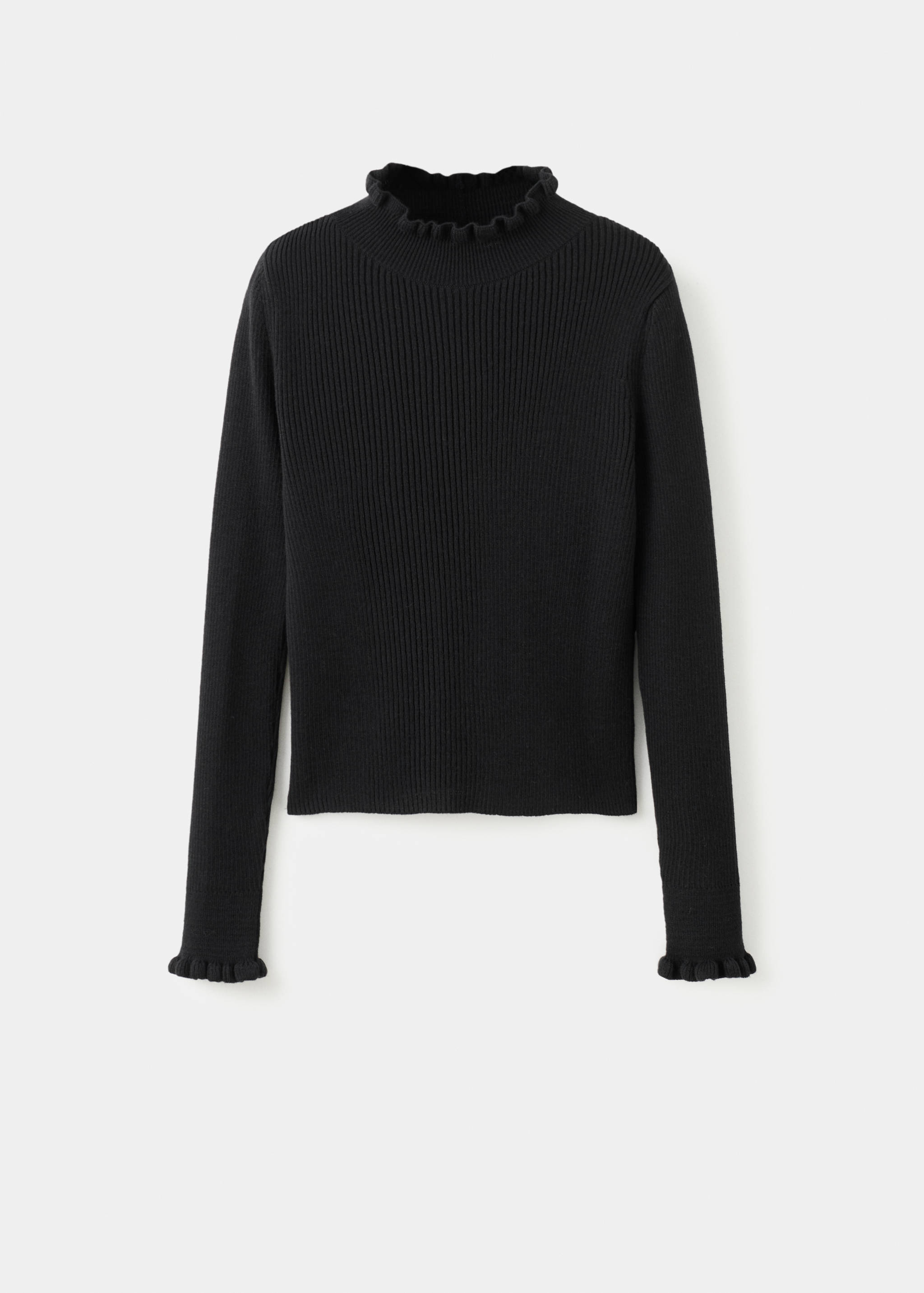 Ribbed sweater with scalloped finishes - Article without model