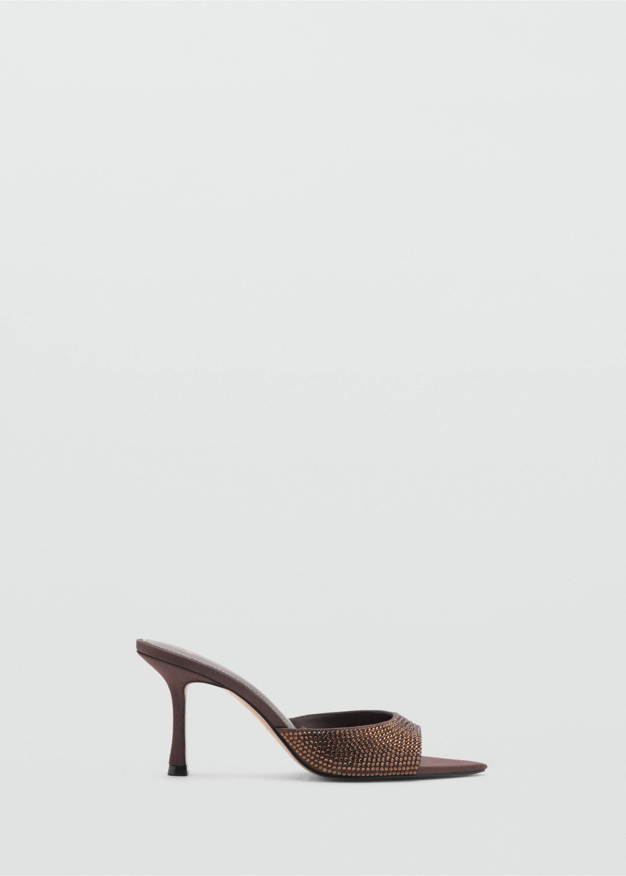 Heeled sandal with strass strap - Article without model, Chocolate. Ref: 17009210-00.