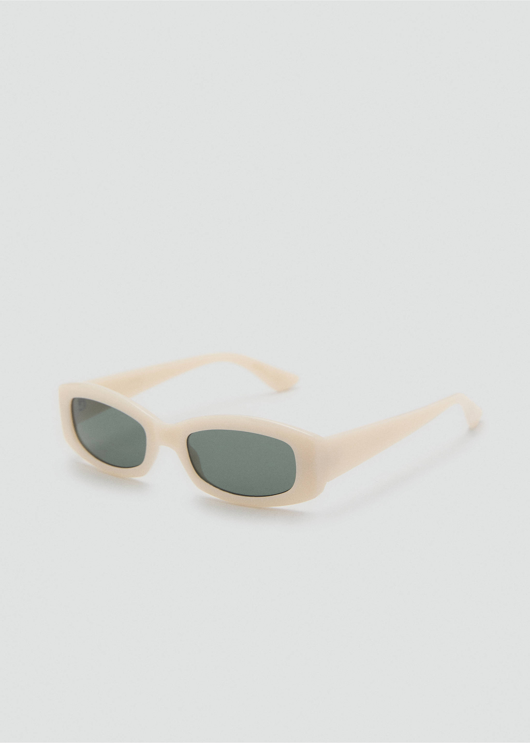 Contrasting rectangular-frame sunglasses - Medium plane, White. Ref: 17011126-00.