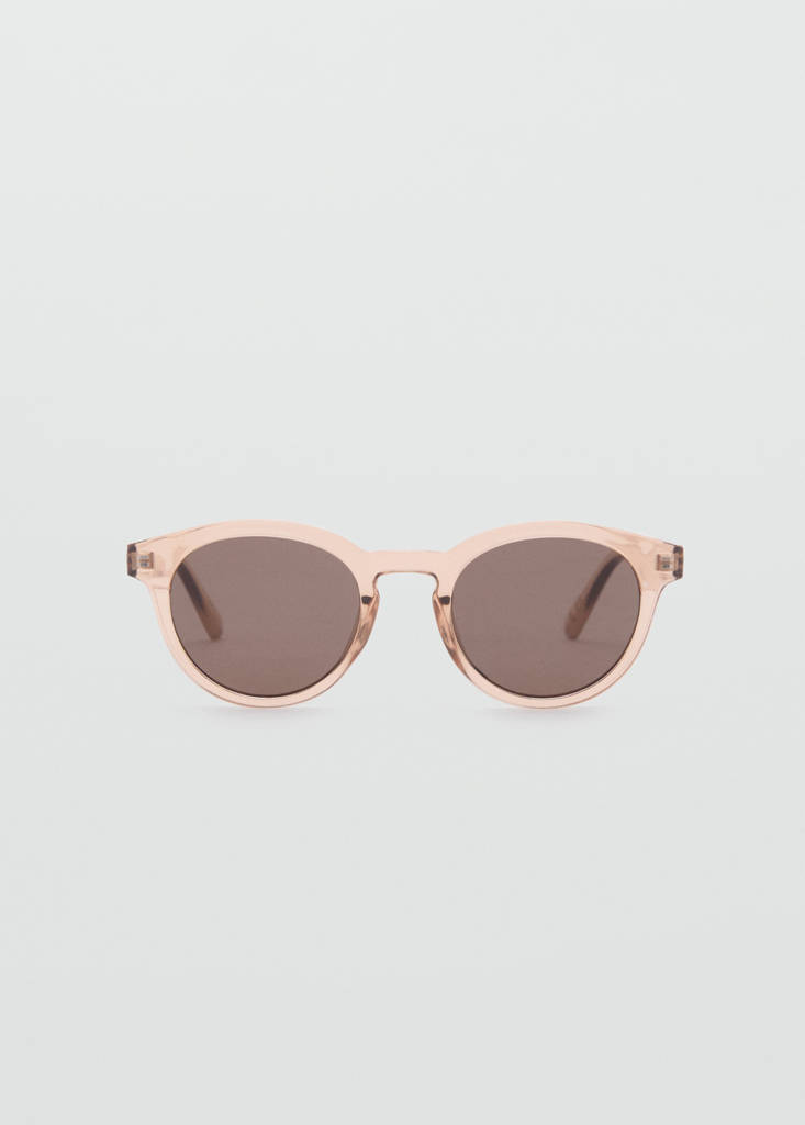 MANGO - Lunettes de soleil monture ronde rose pastel - Taille unique