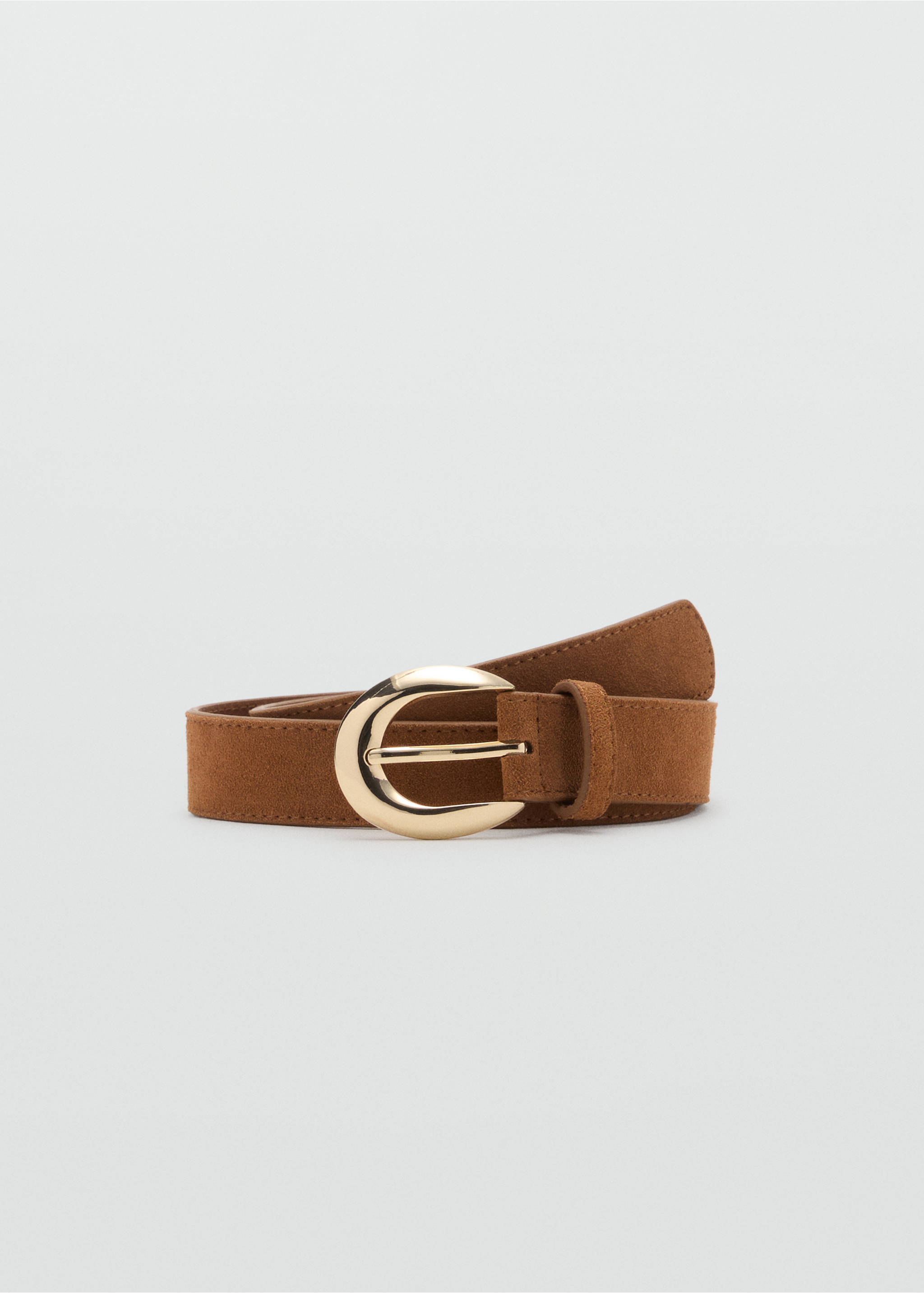 Ceinture cuir boucle ovale - Article sans modèle, Marron. Ref: 17011140-00.