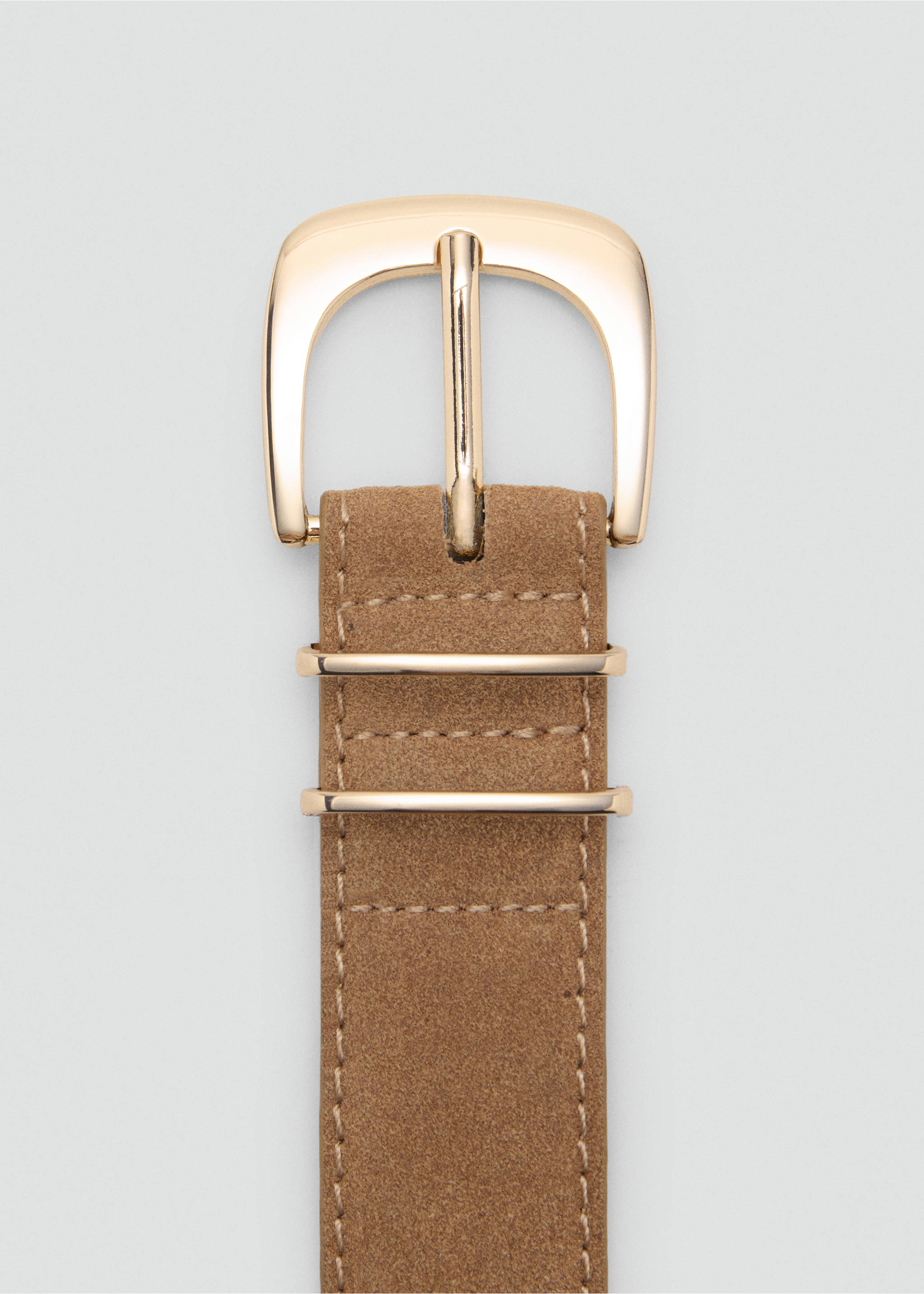 Suede belt - Medium plane, Sand. Ref: 17011141-00.