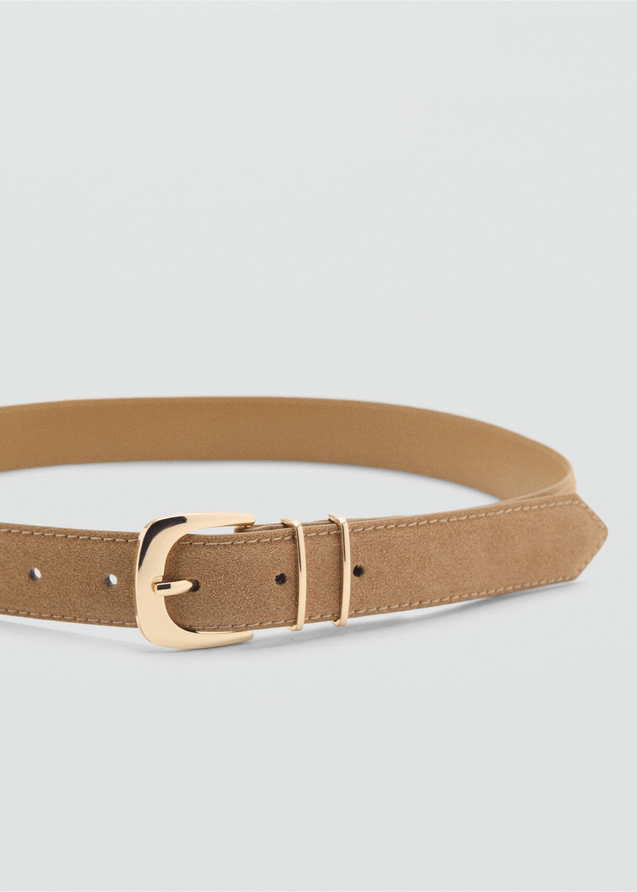 Suede belt - Details of the article 1, Sand. Ref: 17011141-00.