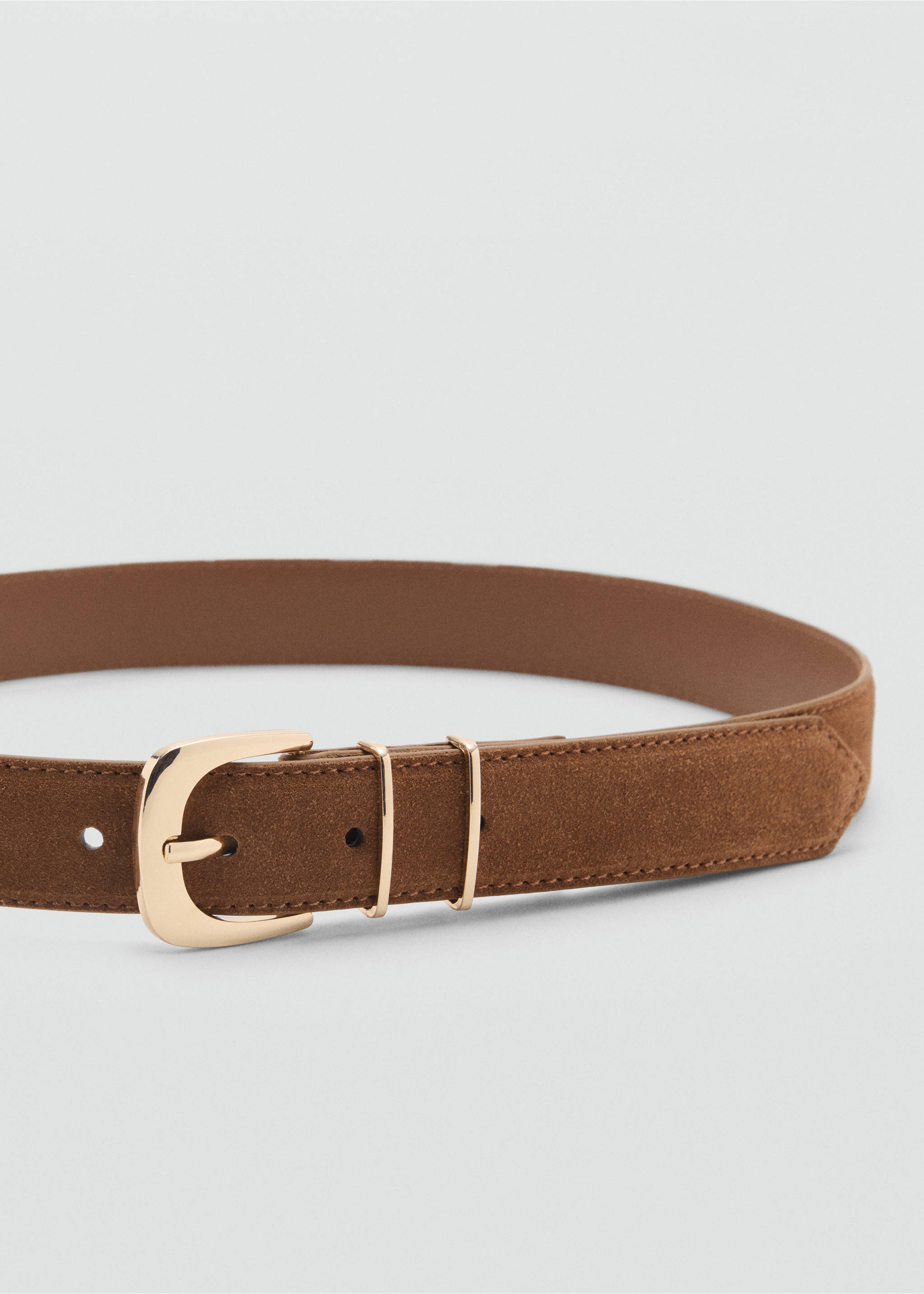 Suede belt - Details of the article 1, Brown. Ref: 17011141-00.