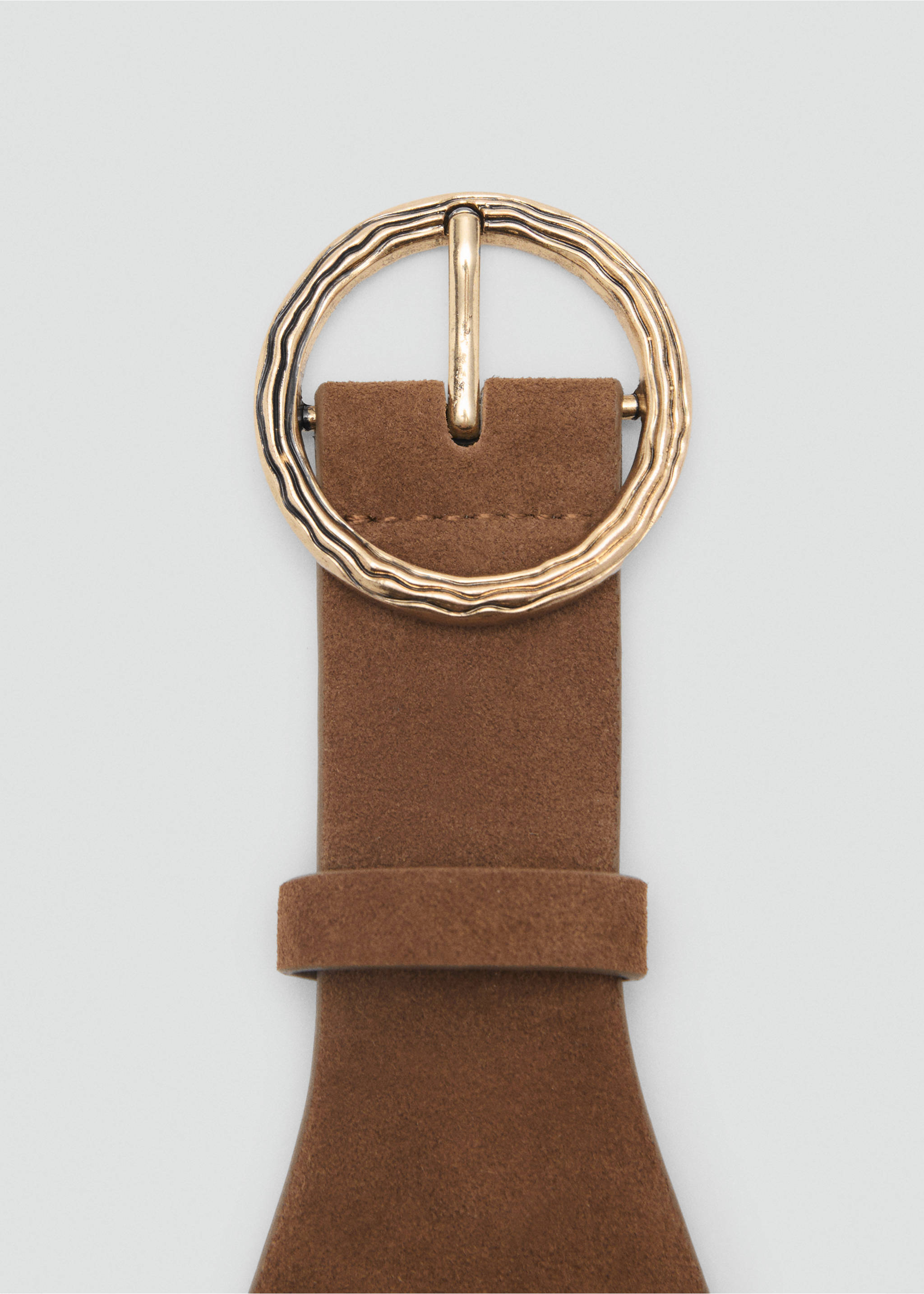 Ceinture large cuir - Plan moyen, Marron. Ref: 17011143-00.