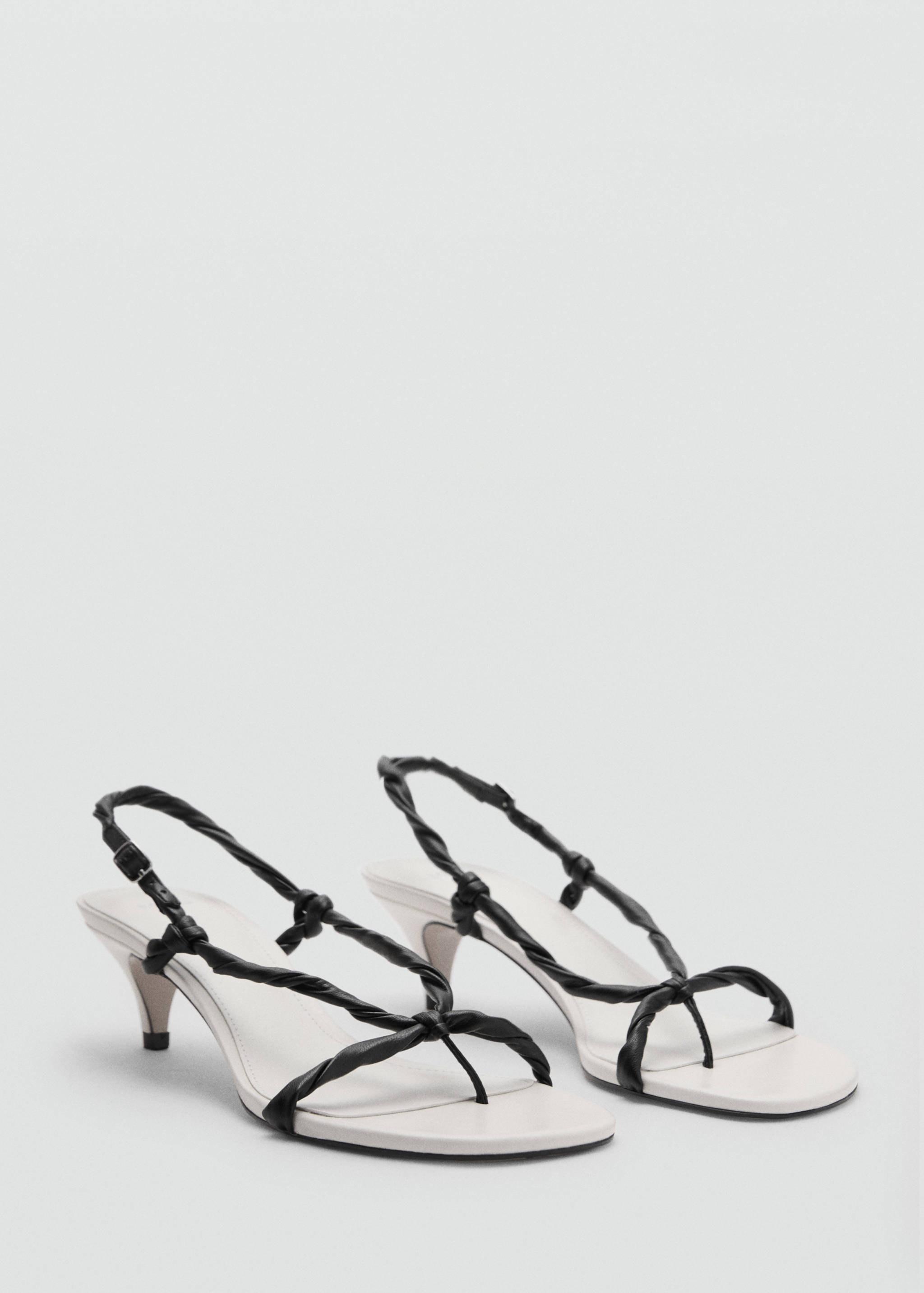 Ruched strips sandals - Medium plane